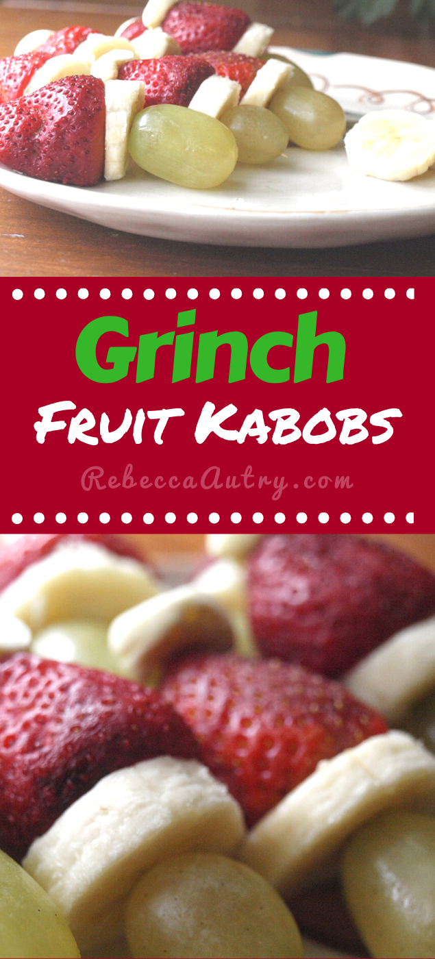 Grinch Fruit Kabobs Recipe (Healthy and Easy) Kid Approved!